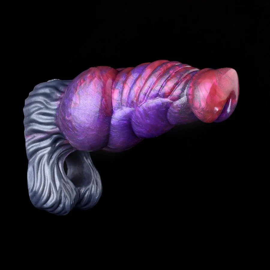 Purple Silicone Monster Knotted Cock Sleeve