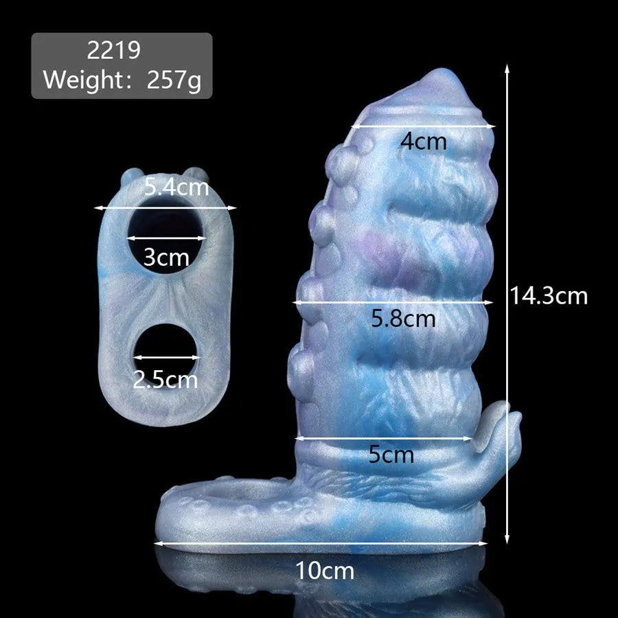 5 Inch Blue Fat Tentacle Penis Sleeve
