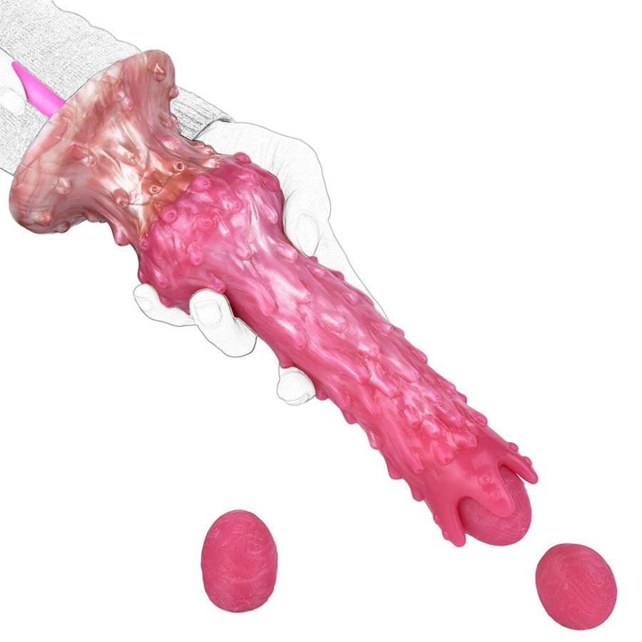9 Inch Pink Manual Ovulation Dildo