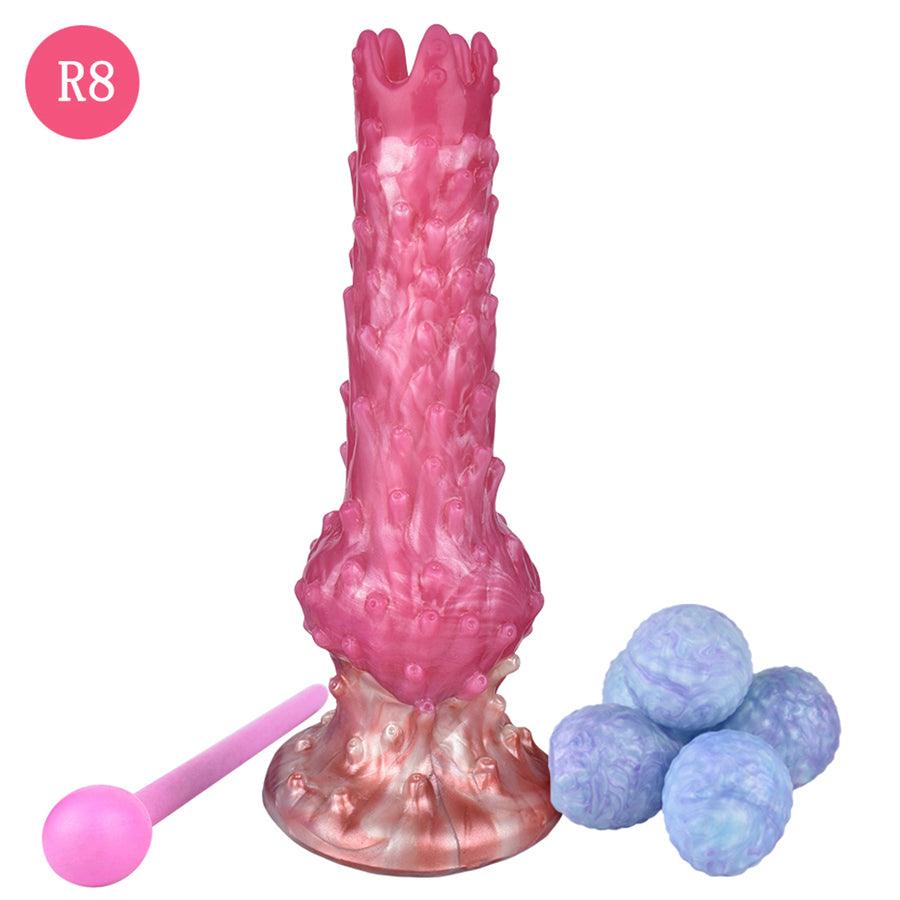 9 Inch Pink Manual Ovulation Dildo