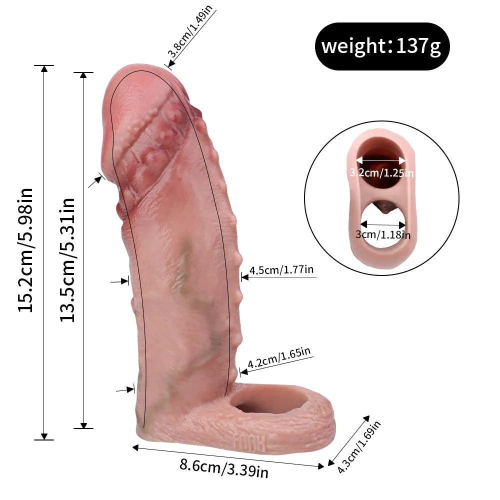 5 Inch Spiked Fantasy Penis Enlargement Sleeve