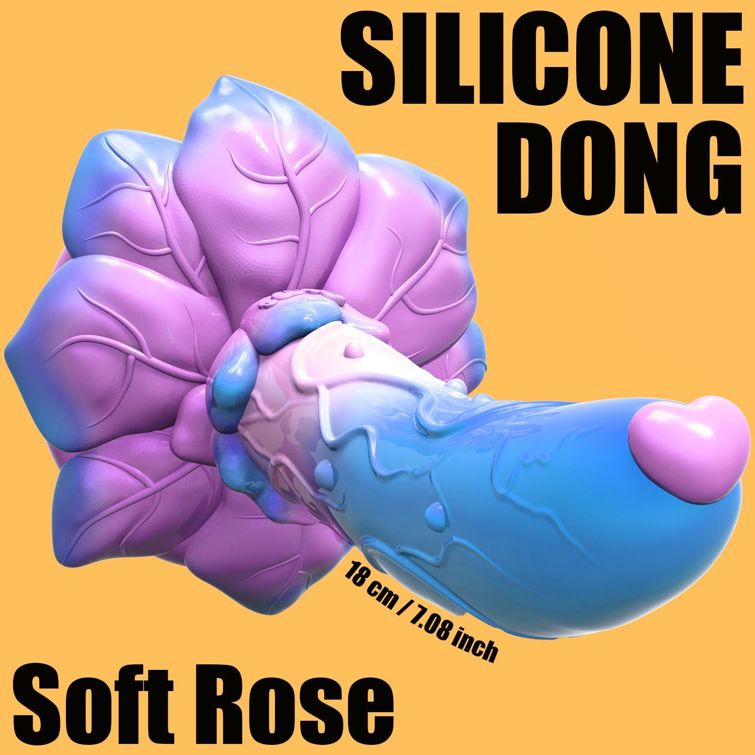 7 Inch Curved Rose Silicone Custom Dildo