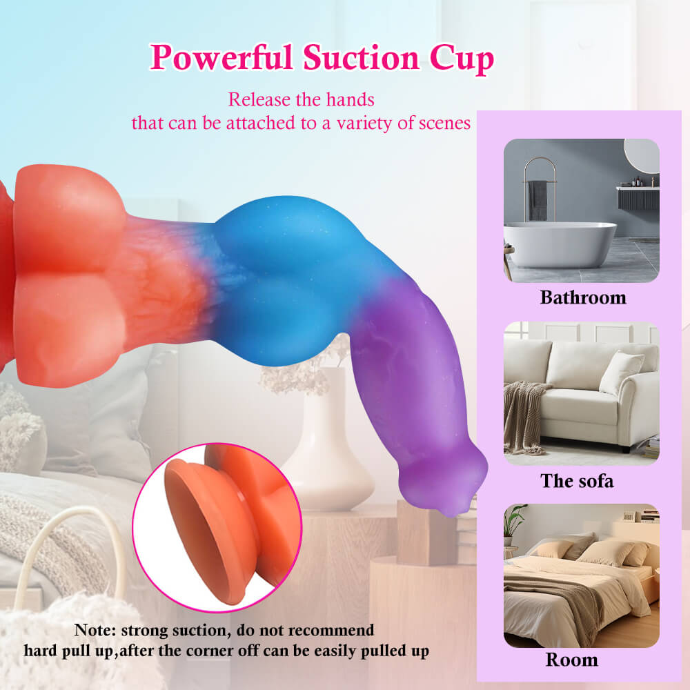 Three Color Dog Knot Vibrating Squirting Dildo
