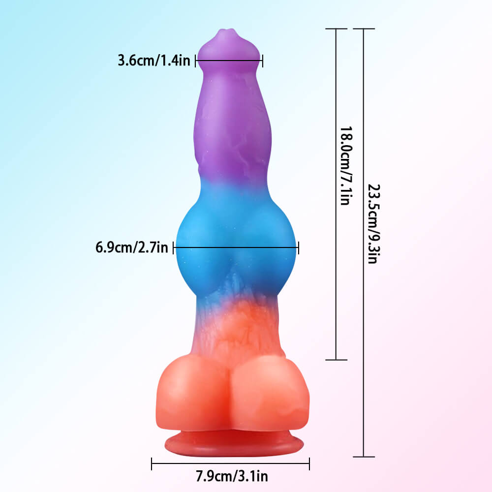 Three Color Dog Knot Vibrating Squirting Dildo