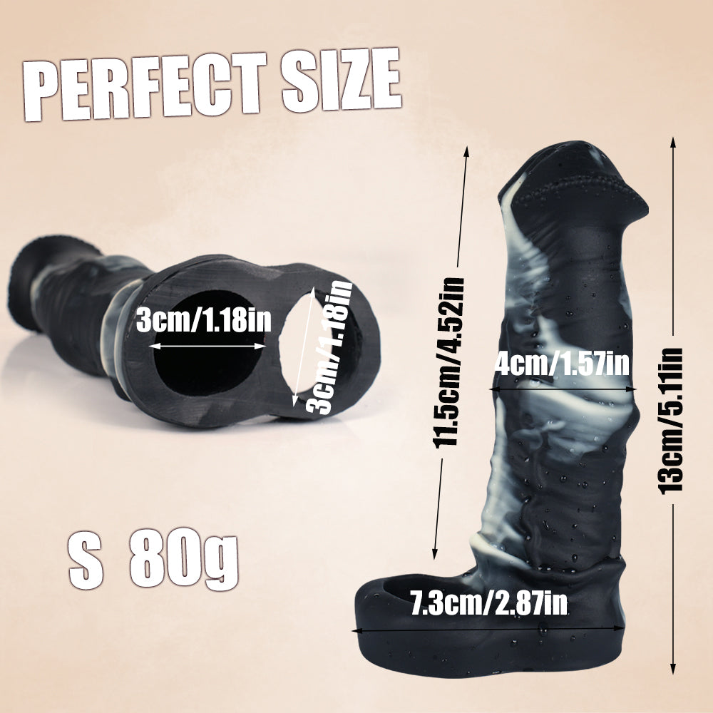 Soft Silicone 7 Inch Zebra Horse Cock Sleeve