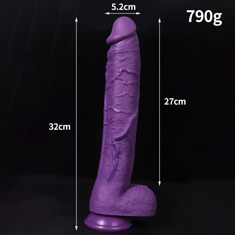 12 Inch Extra Long Soft Purple Realistic Dildo