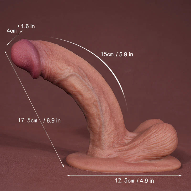 Realistic Balls Dildo Soft Big Suction Cup