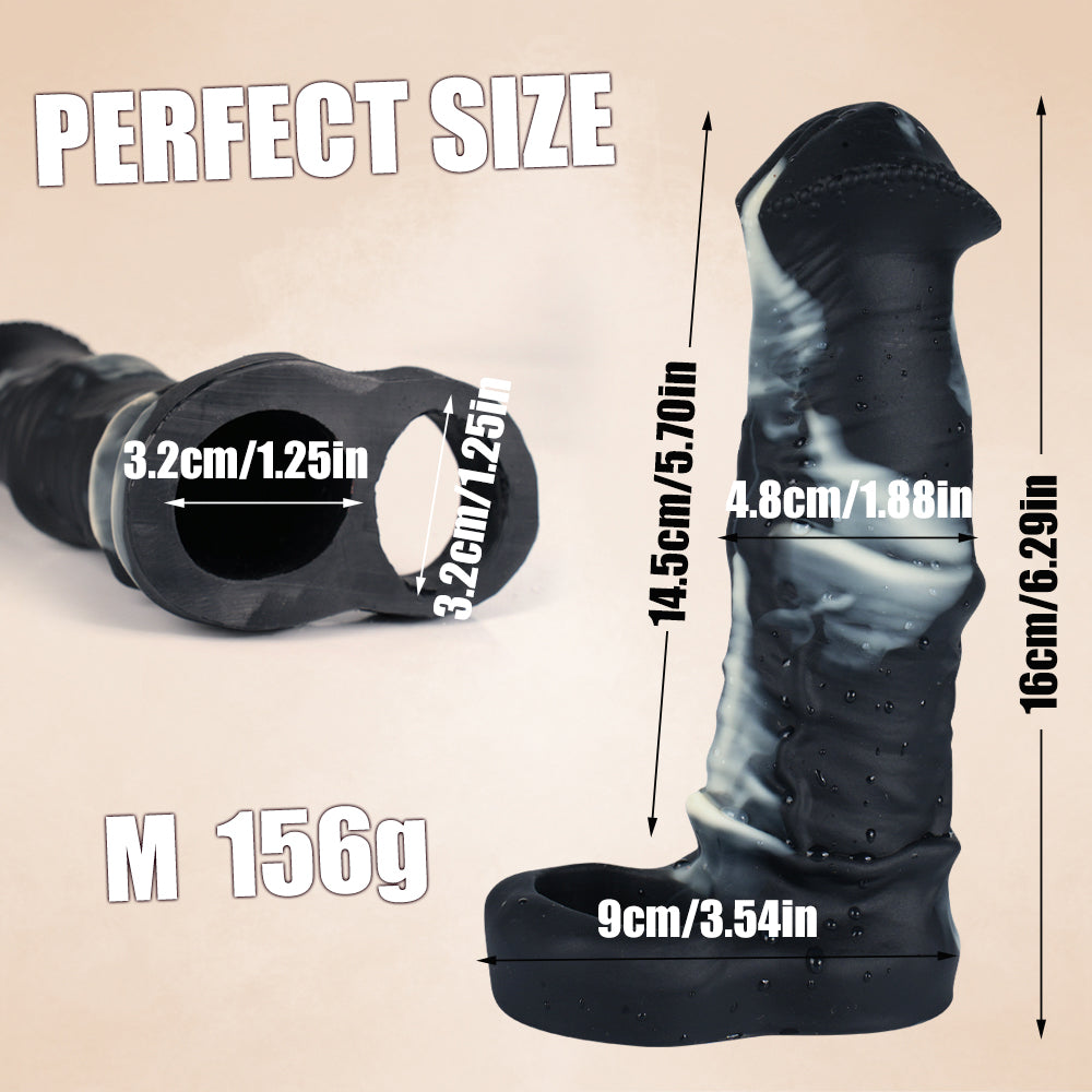 Soft Silicone 7 Inch Zebra Horse Cock Sleeve