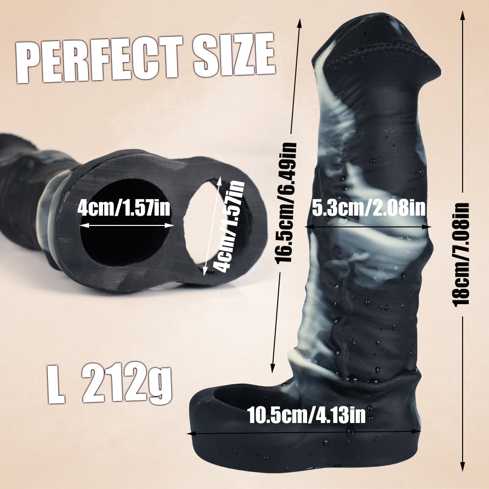 Soft Silicone 7 Inch Zebra Horse Cock Sleeve