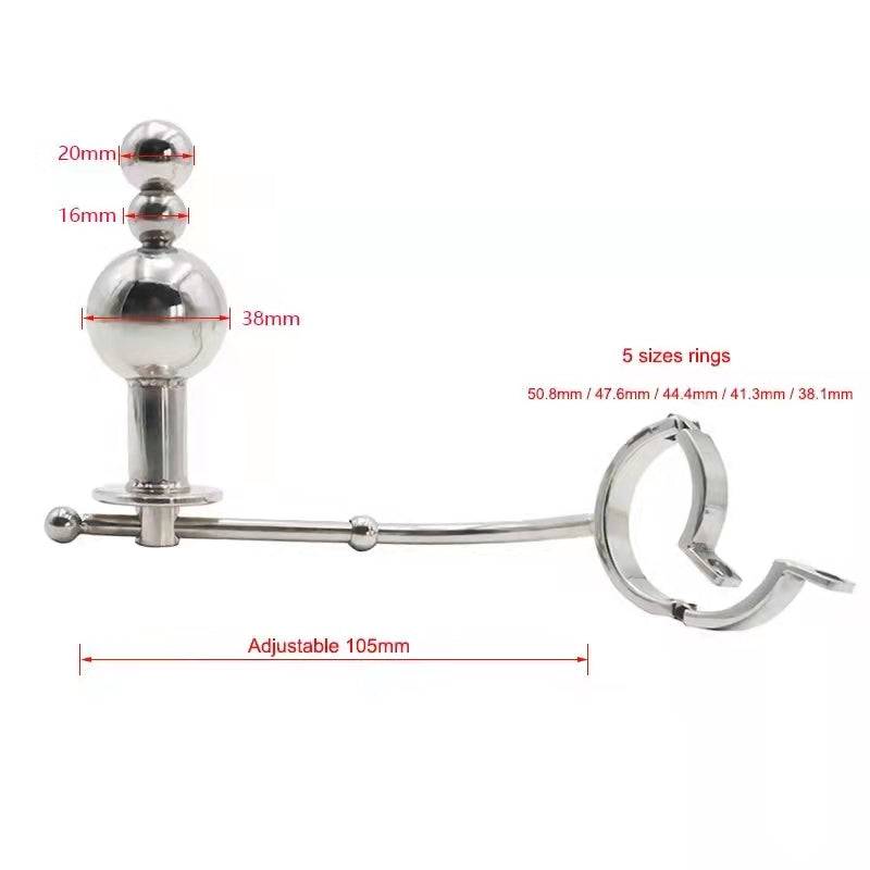 Chastity Cage Urethral Lock Anal Hook