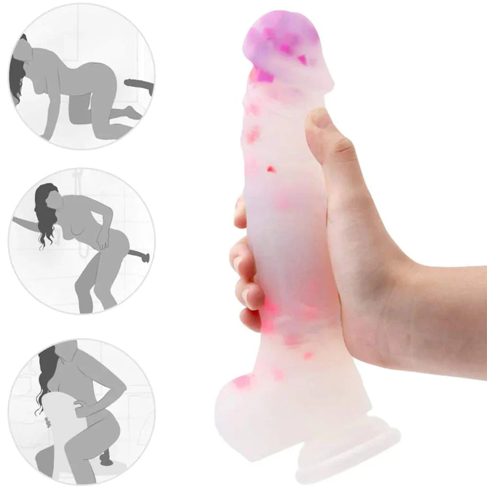 9 Inch Confetti Jelly Silicone Dildo