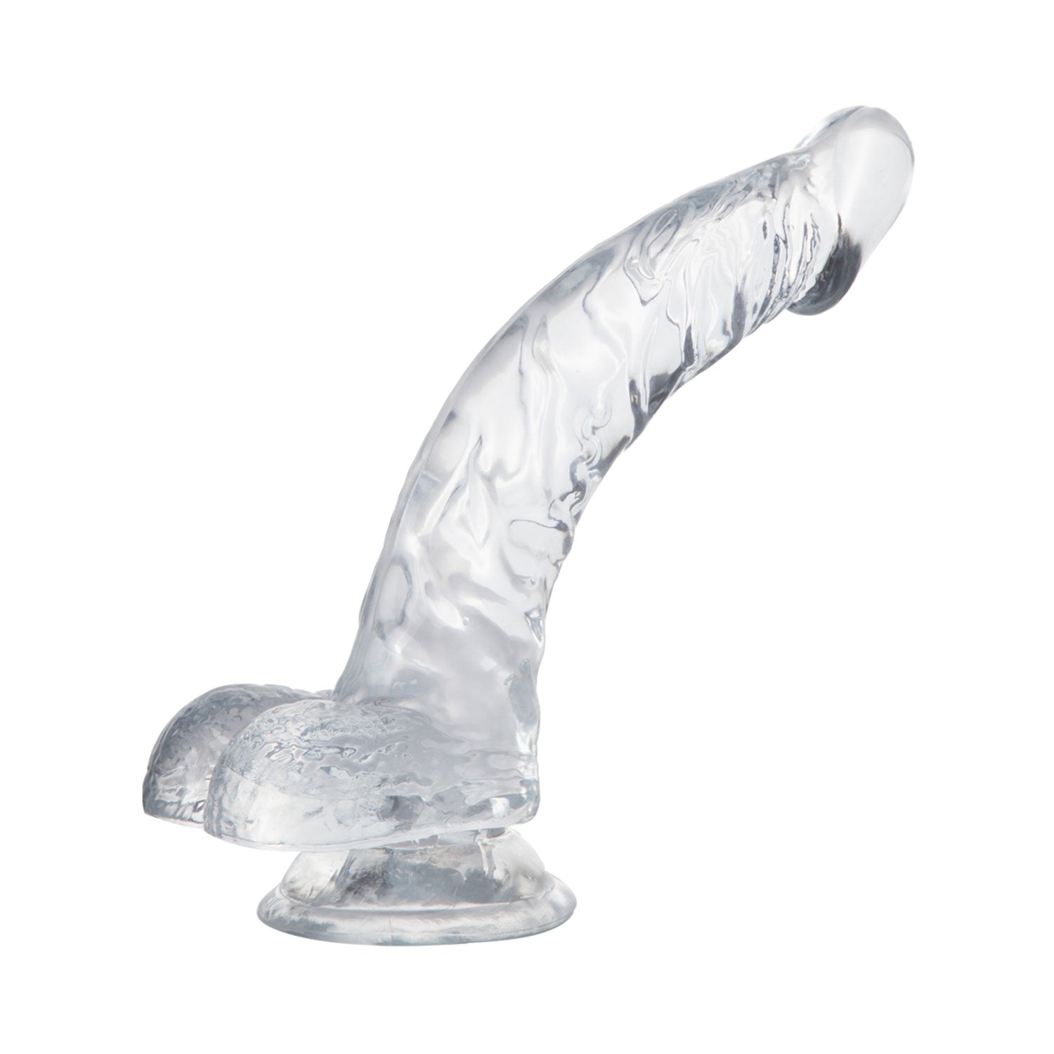 8 Inch Clear Suction Curved Jelly Dildo