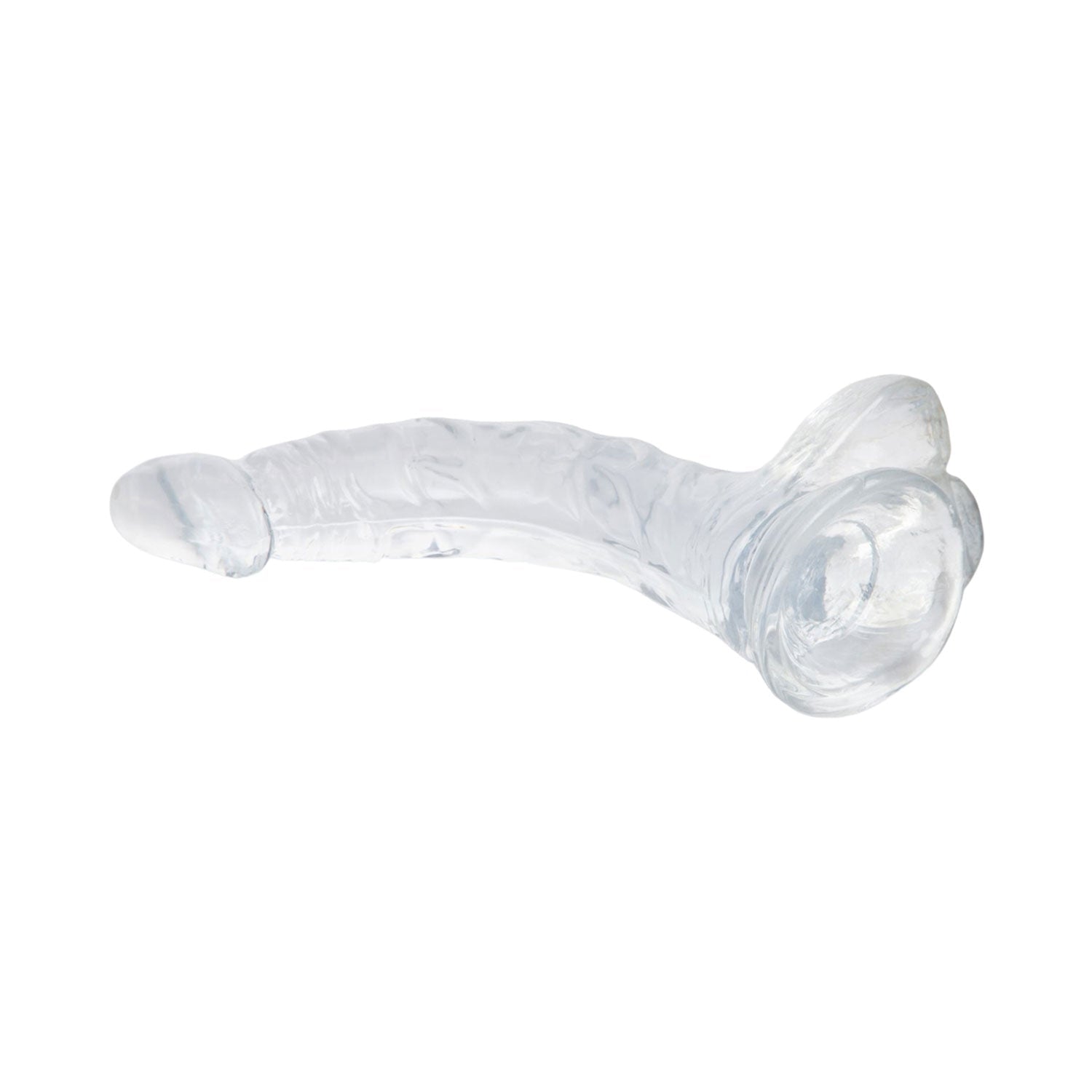 8 Inch Clear Suction Curved Jelly Dildo