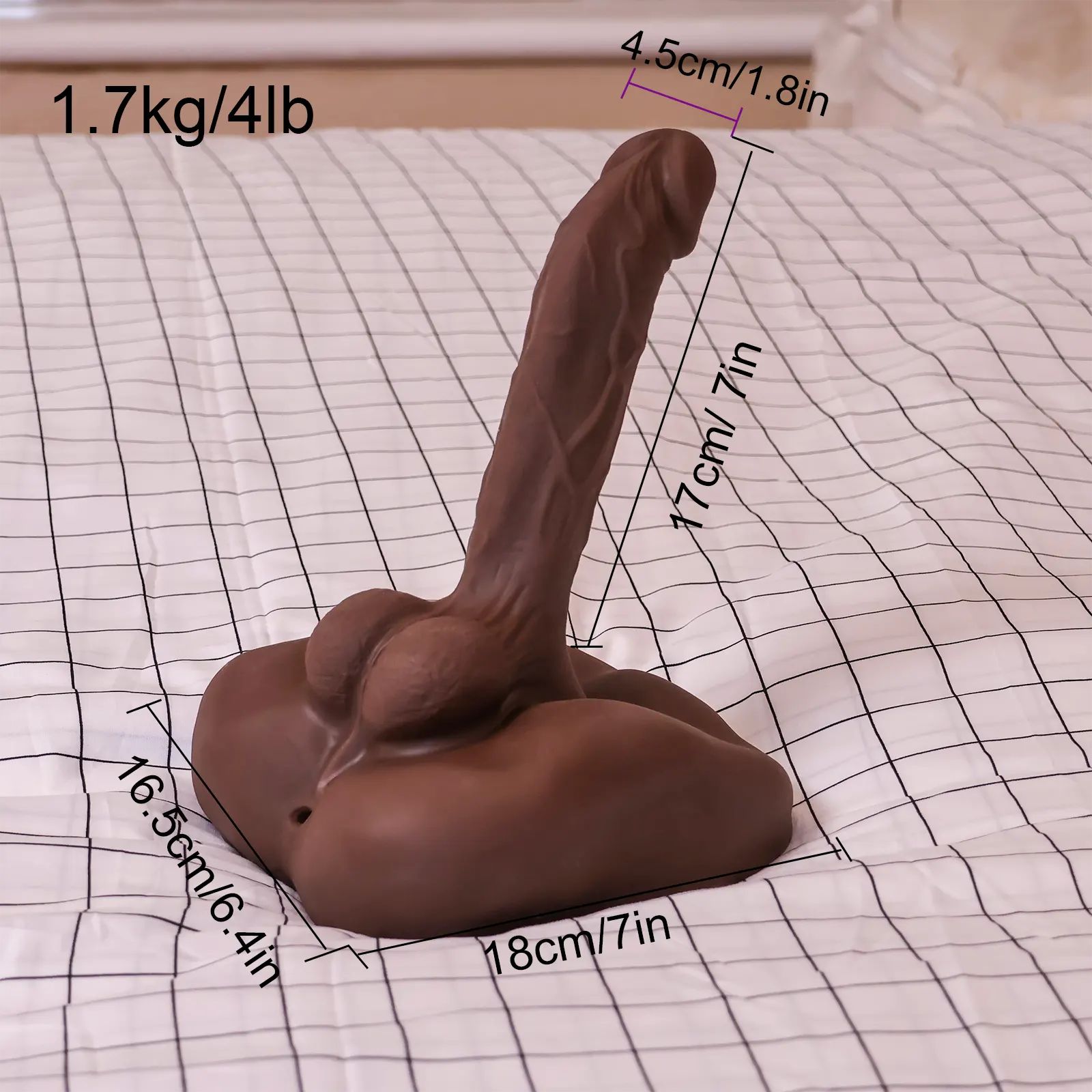 Black Small Male Torso 7 Inch Dildo