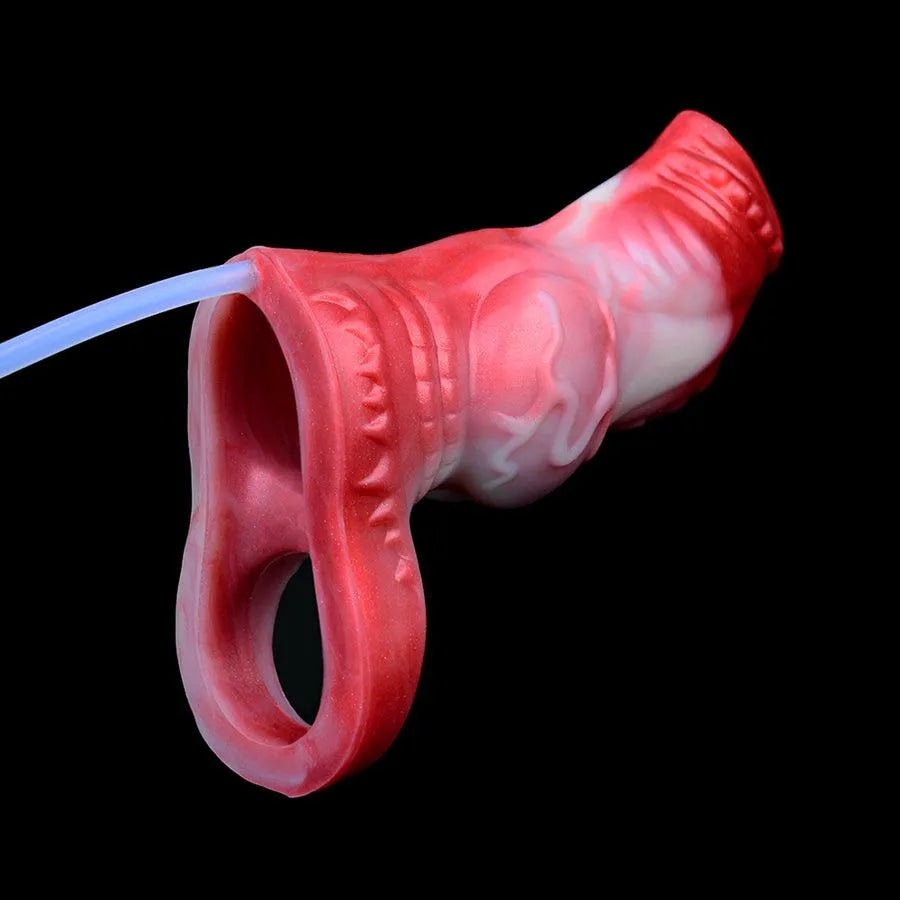 Silicone Squirting Internal Ribbed Penis Sleeve