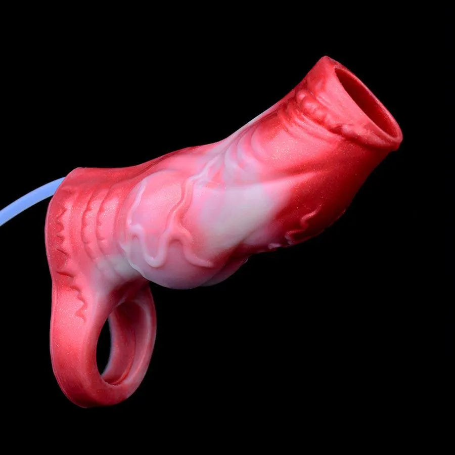 Silicone Squirting Internal Ribbed Penis Sleeve