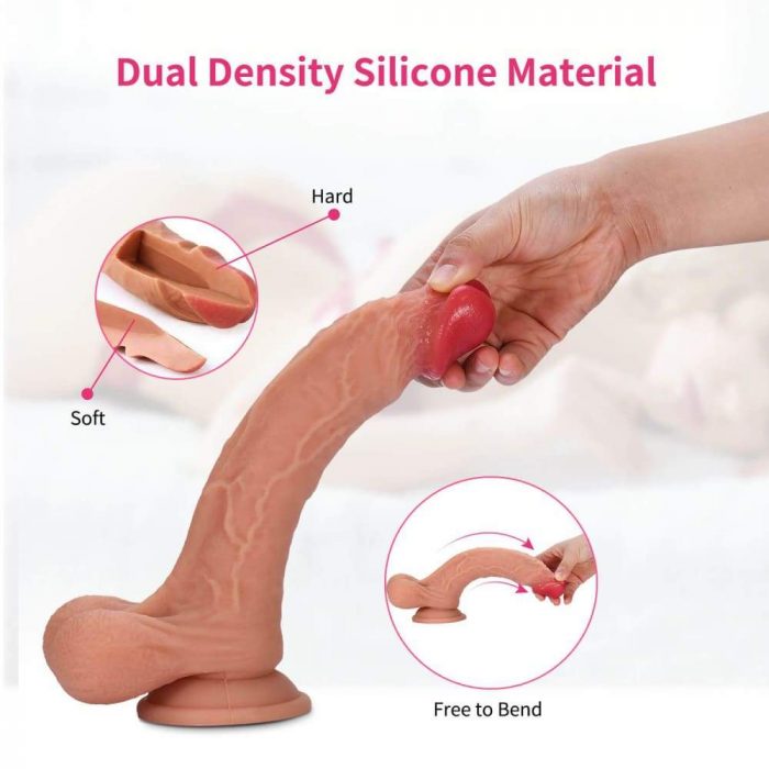 Gode ​​réaliste à ventouse en silicone à double densité