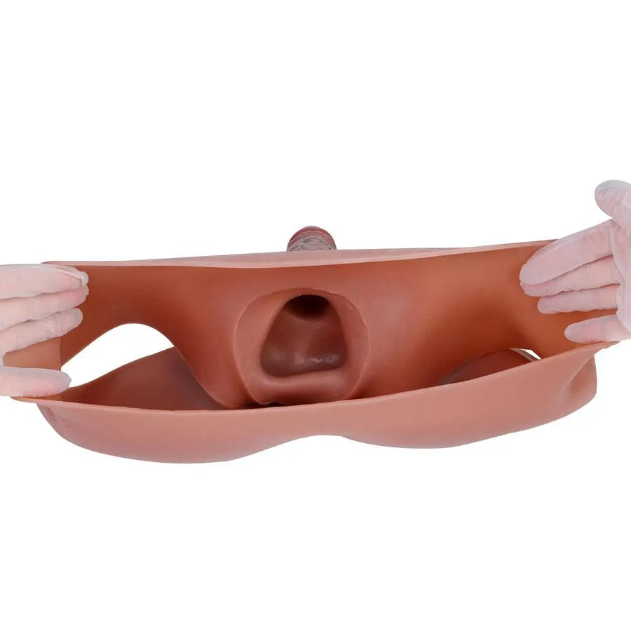7 Inch Silicone Realistic Hollow Dildo Panties