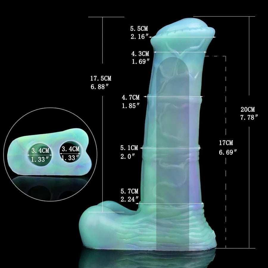 Add Fun With Luminous Silicone Horse Cock Sleeve