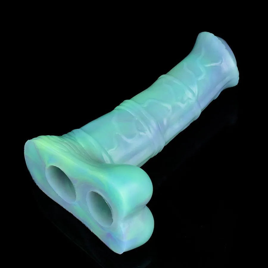 Add Fun With Luminous Silicone Horse Cock Sleeve