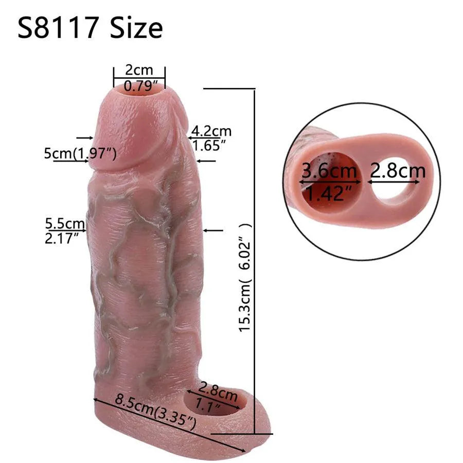 Simulation Soft Silicone Penis Extender Sleeve