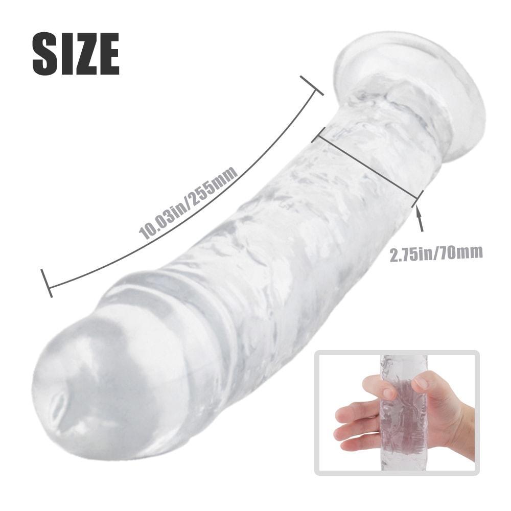 4 Kinds Size Super Suction Transparent Realistic Dildo Xl-10.03Inch