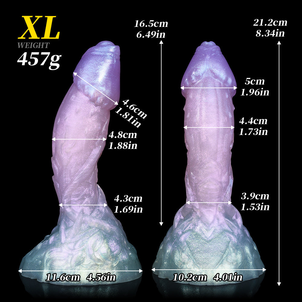 Customizable 8 Inch Silicone Fantasy Curved Dildo