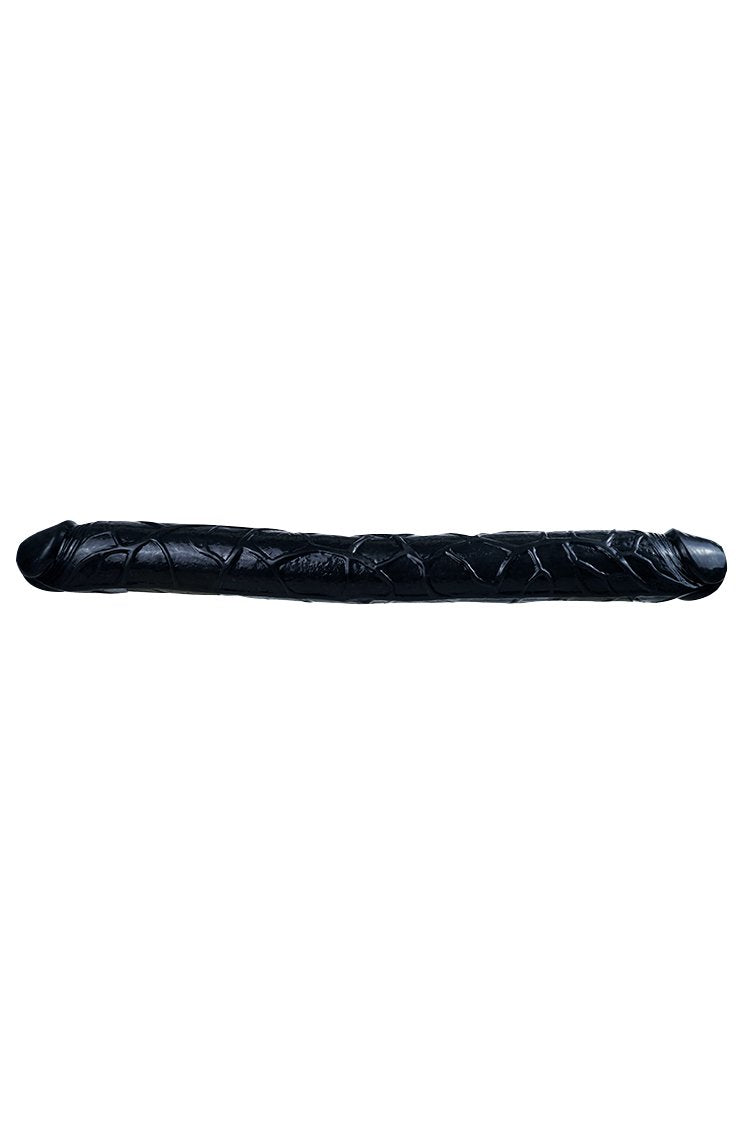 Double-Ended Super Jelly Tpe Realistic Dildo Black / One Size