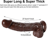 画像をギャラリー ビューアにロード 11 Inch Brown Giant Thick G-Spot Lifelike Suction Cup Dildo