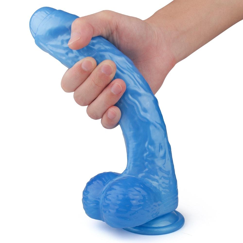 4 Colors 9.45 Inch Powerful Sucker Macho Dildo Blue