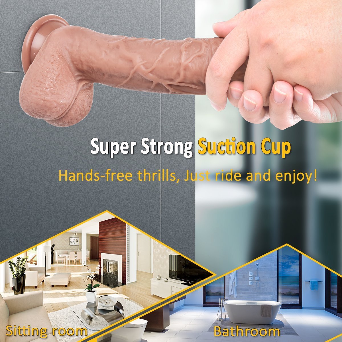 10 Inch Big Waterproof Dual-Density Textured Realistic Silicone Dildo