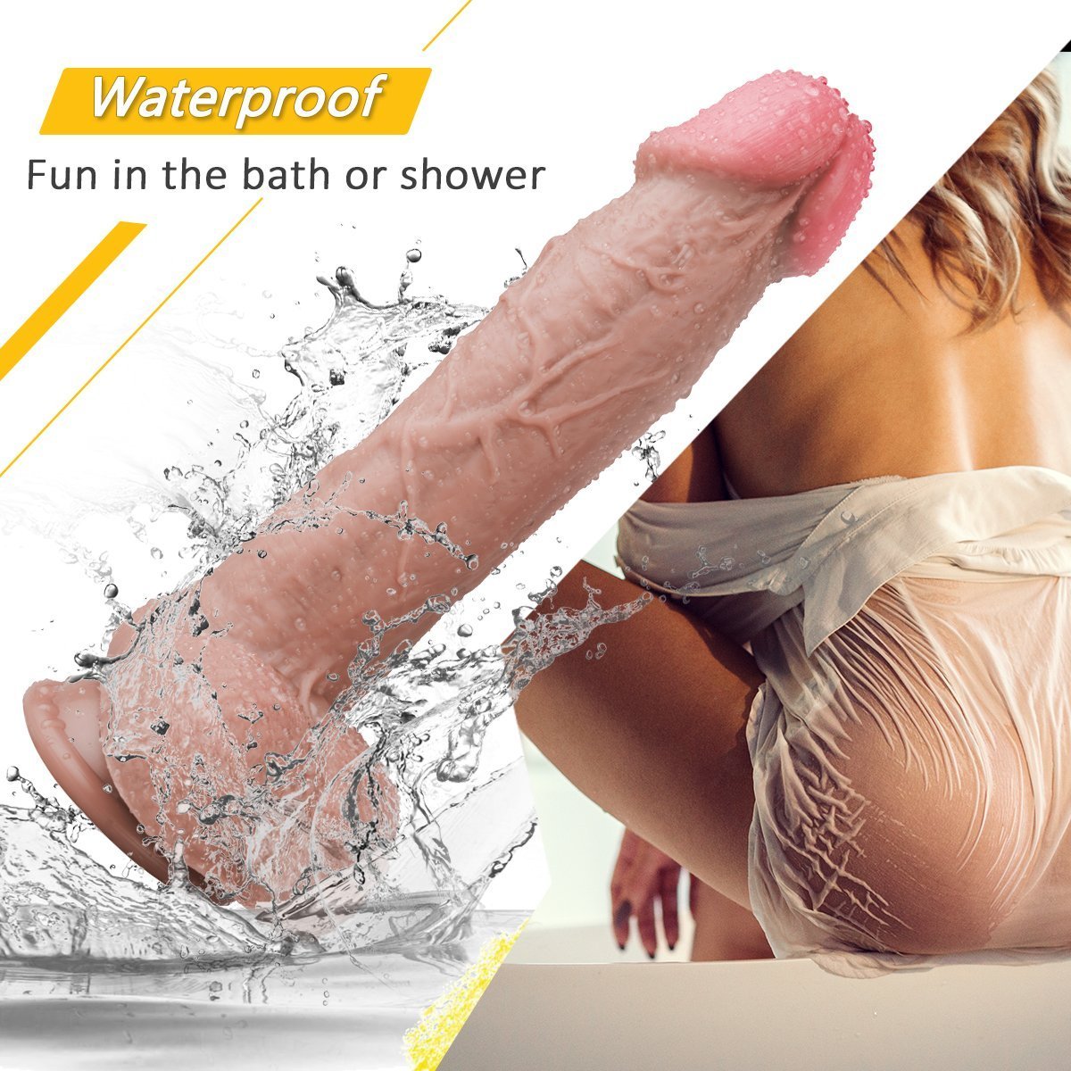 10 Inch Big Waterproof Dual-Density Textured Realistic Silicone Dildo