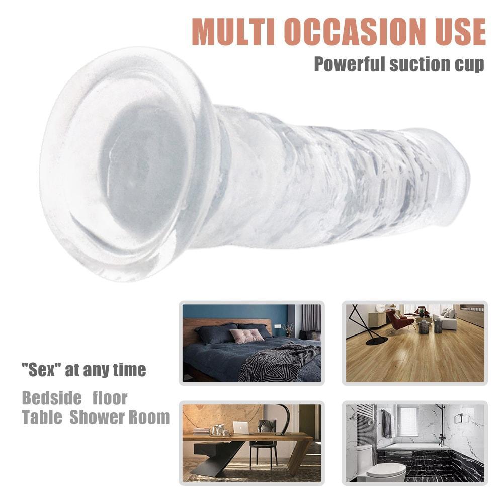 4 Kinds Size Super Suction Transparent Realistic Dildo