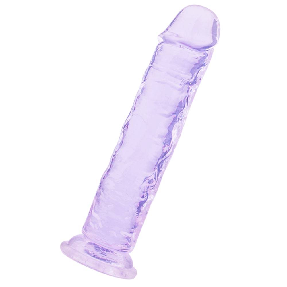 9.84 Inch Super Suction Purple Transparent Realistic Dildo